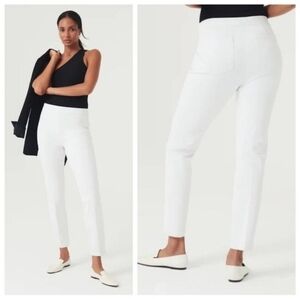 Spanx Slim Straight White Ankle Pants Pull On XLT TALL Classic White